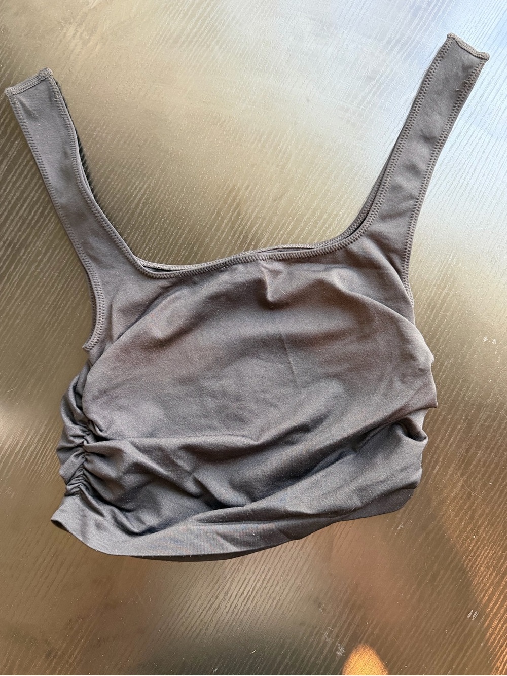 Zara Black Crop Tank with Side Ruching NWOT